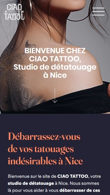 Site Mobile Ultra-Performant | SEO et UX Optimisés pour Ciao Tattoo Nice